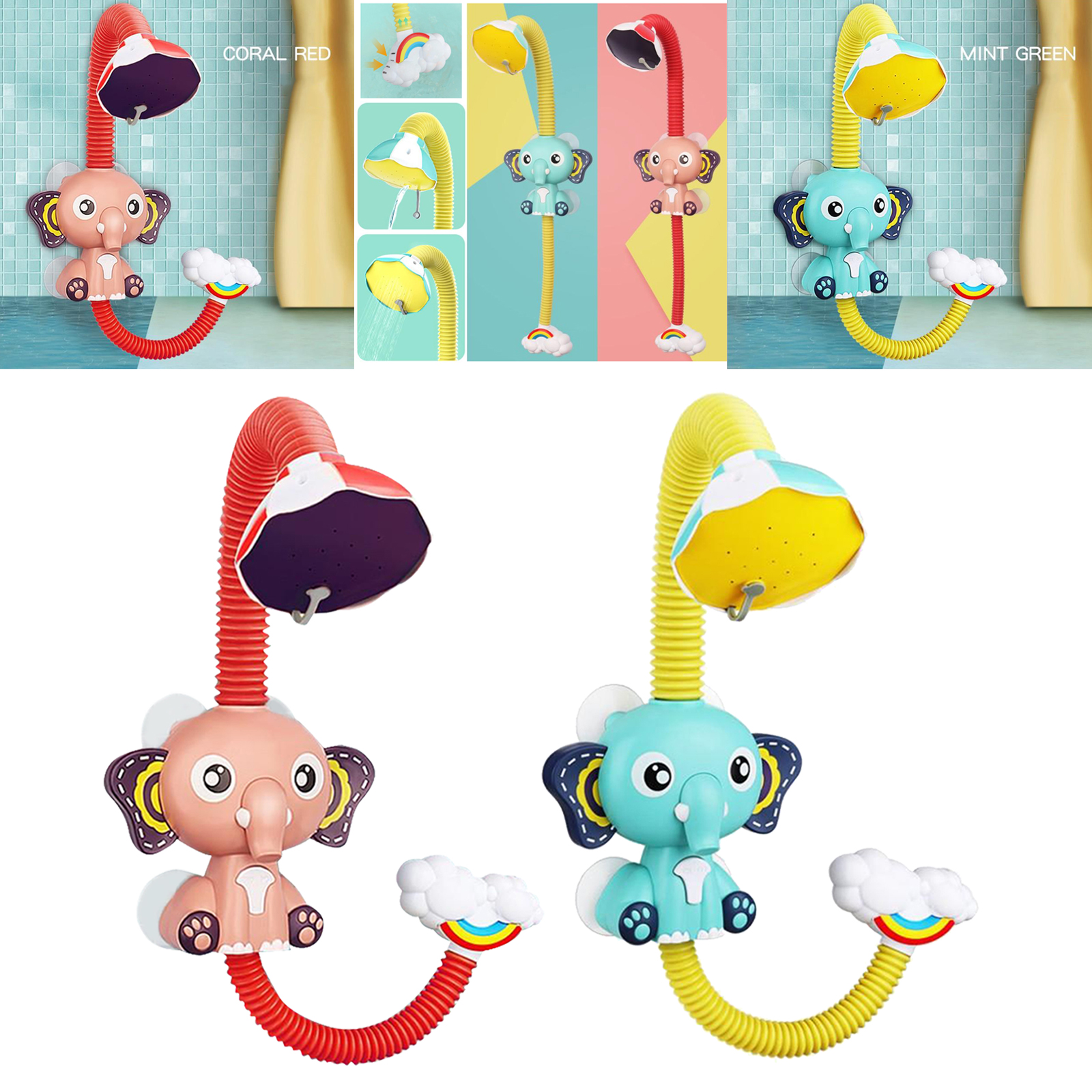 전기 코끼리 물 스프레이 목욕 장난감 아이를위한 아기 목욕탕 욕조 스프레이 샤워 장난감 욕조에 강한 흡입 컵 놀이 장난감